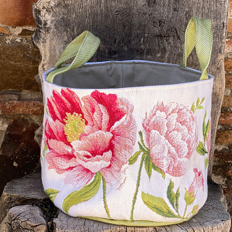 VOID Borsa Della Spesa In Tela Oxford Con Fiori Di Peonia - 33x33x14 Cm, 15 Litri, Tracolla In Cotone, Lavabile, Idrorepellente