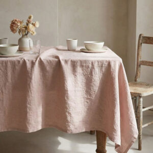 tovaglia lino lavato rosa