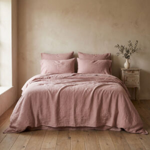 lenzuola di lino lavato mauve