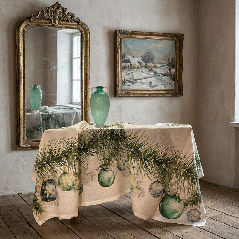 tovaglia-sfere-natalizie-La-Bottega-di-Casa tovaglia con sfere natalizie