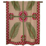 plaid di lana merino cotta rosa e beige
