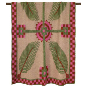 plaid di lana merino cotta rosa e beige