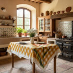 Tovaglia di lino Fiore Rosso