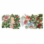 striscia da tavola con fiori e frutta