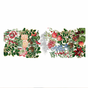 striscia da tavola con fiori e frutta