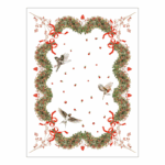 strofinaccio di lino natalizio con ghirlande