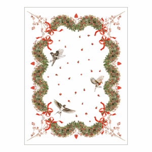 strofinaccio di lino natalizio con ghirlande