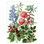 strofinaccio con fiori e frutta