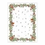 strofinaccio con rami di pino e scoiattoli