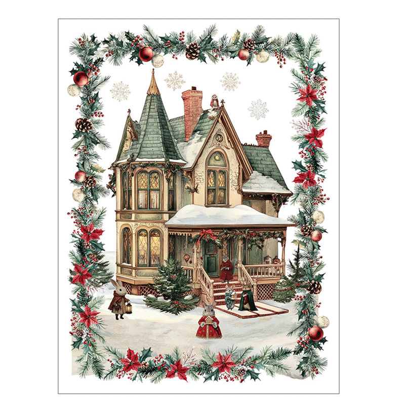 strofinaccio-xmasvillage-1-la-bottega-di-casa strofinaccio con casa vittoriana