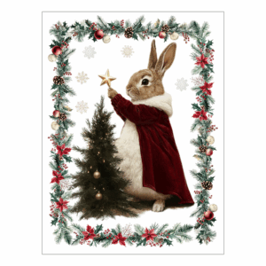 strofinaccio con coniglio natalizio